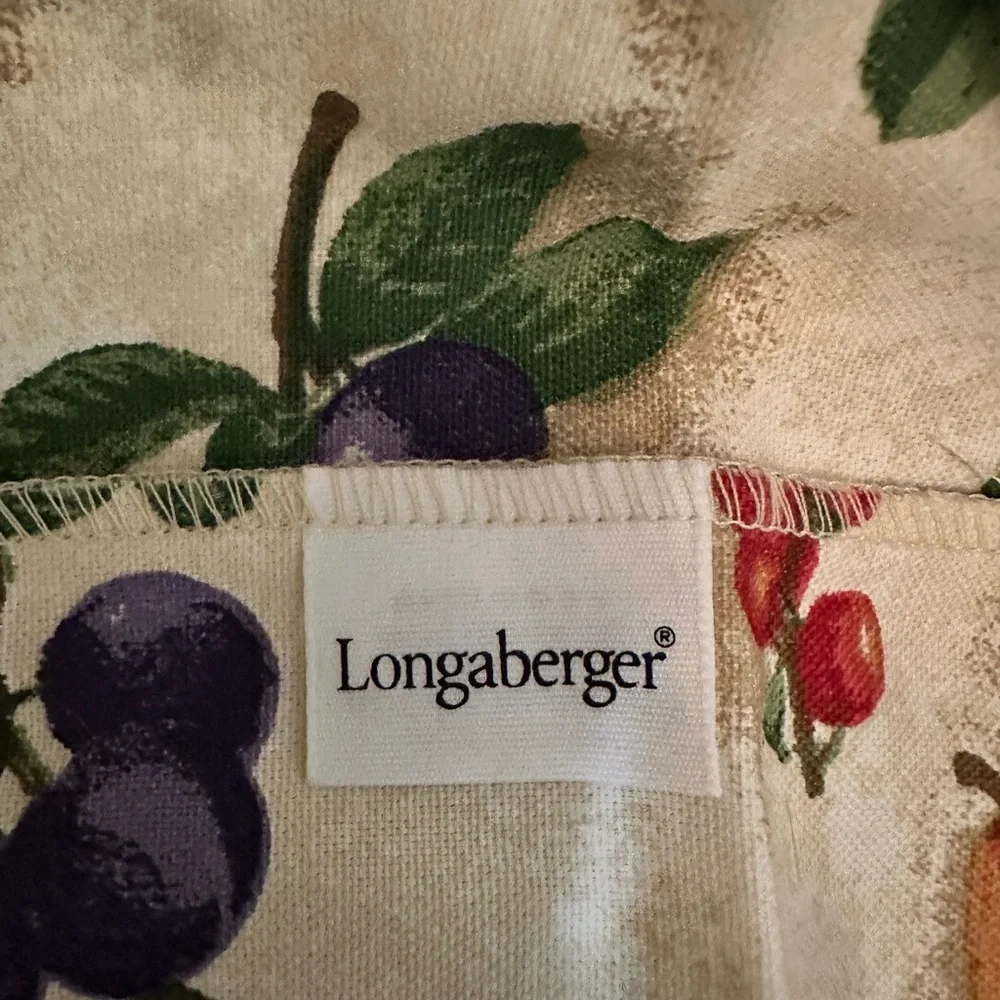 Longaberger fruit medley pantry fruit fabric basket liner